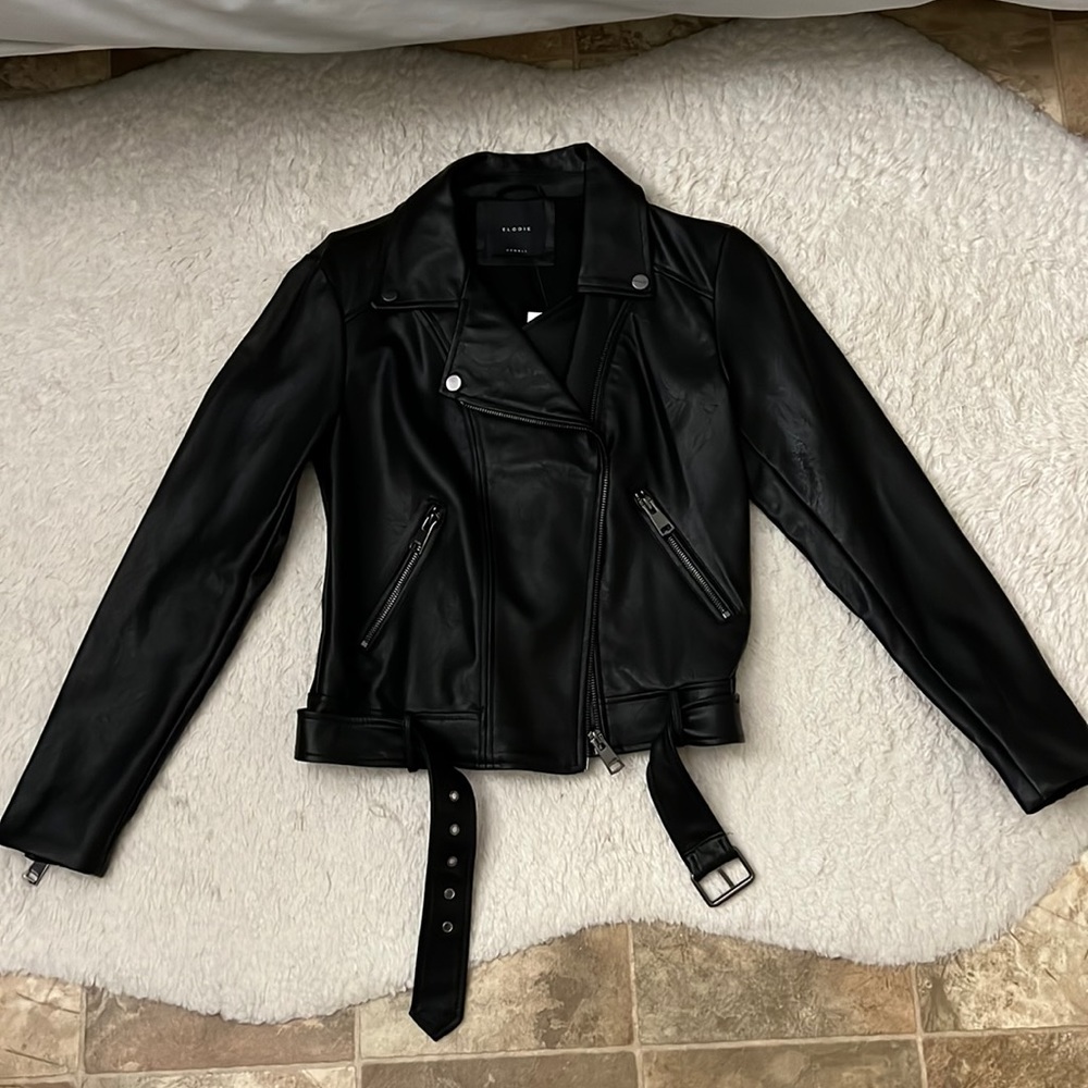 ELODIE FAUX LEATHER MOTO JACKET